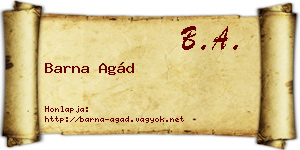 Barna Agád névjegykártya